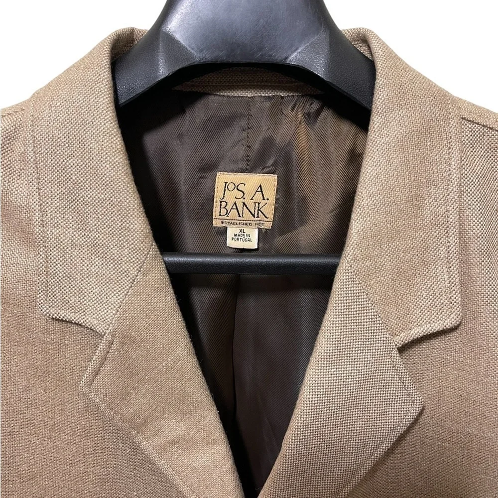 JOS. A. Bank Linen Silk Wool Blend Blazer XL Beige Excellent Condition‎